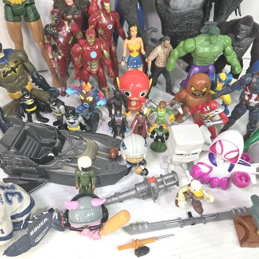 Mixed Action Figure Toy Lot Marvel DC Batman Spider-Man Iron Man Hulk Robin More